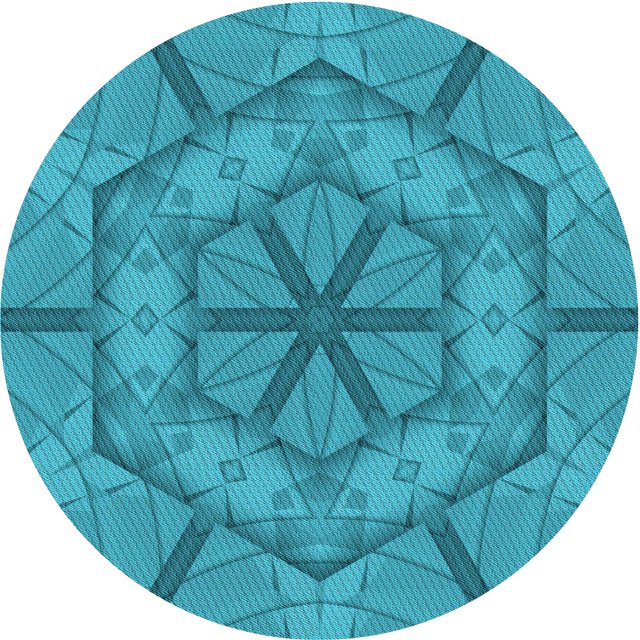Ahgly Company Tapis d'Intérieur Ronds Transitionnels Lavables à la Machine, Turquoise Vif Bleu, 5 Pieds Rond