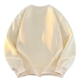 thumbnail image 3 of LNWUY (M-5TG) Chandail à Col Rond pour Homme Grande Taille à Manches Longues en Molleton Hip-Hop, Chandail Vintage, Mode de Rue, Beige XXXXXL, 3 of 3