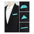 thumbnail image 4 of INSPIRE CHIC Men's Pocket Square Solid Color Handkerchiefs Self-folded For Wedding Party Turquoise One Size, 4 of 4