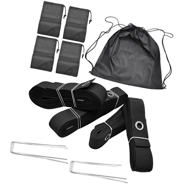 Lipstore Beach Volleyball Court Lines Kit Accessory 16M and 8M Webbing Strap Black