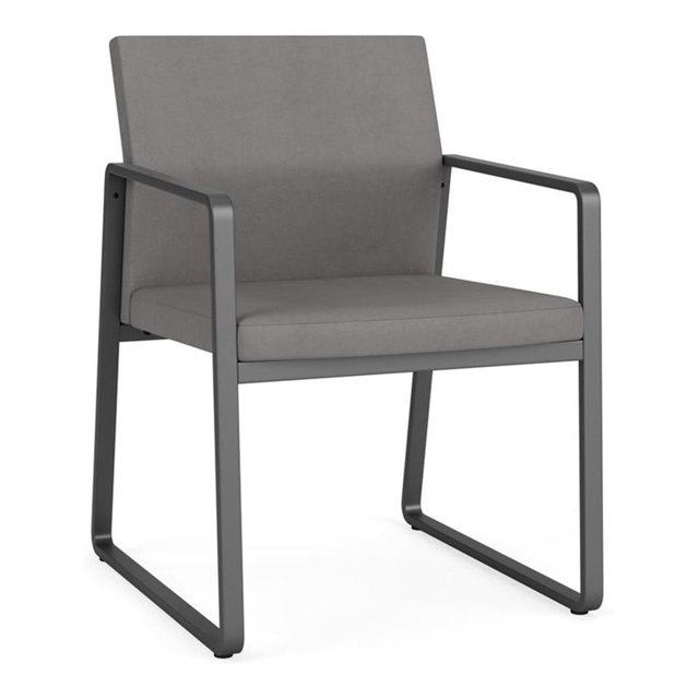 Gansett Reception Waiting Room Guest Chair / Charcoal Steel / Light Gray