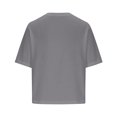 thumbnail image 4 of Women Drop Shoulder Round Neck Oversized Crop Tops Workout Tops Tees, 4 of 5
