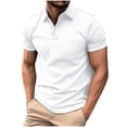 thumbnail image 3 of Sentmoon Chemises et Blouses Habillées pour Hommes, Coupe Ample et Décontractée, Col Rabattu, Manches Courtes, Chemises d'Été, Plage, Couleur Unie, Hauts Décontractés pour Hommes, Ravissant pour Tenue Décontractée, Blanc, TTG, 3 of 7