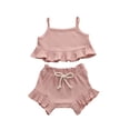 thumbnail image 2 of LSLJS Children Solid Color Drawstring Shorts Baby Girl Sleeveless Sling Top Sets Summer Clothes Kids Clothing Trendy 2024, 2 of 3