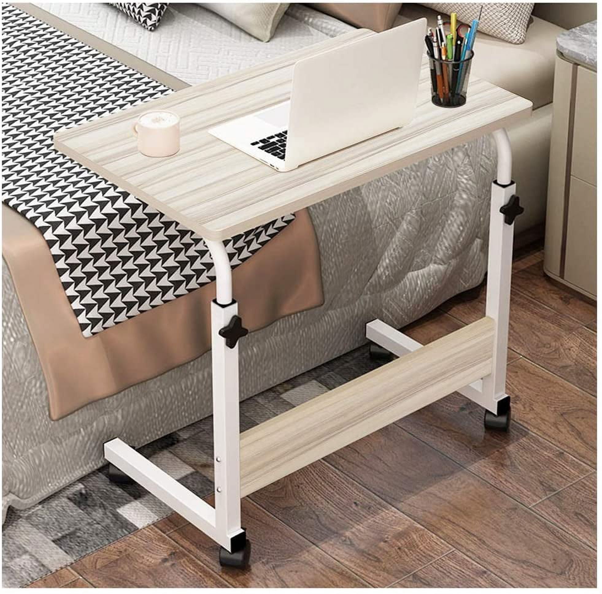 SOGES Adjustable Movable Laptop Computer Desk for Bed Sofa Small Space Maple