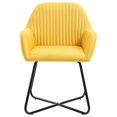 thumbnail image 2 of vidaXL Dining Chairs 4 pcs Yellow Fabric, 2 of 5