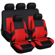 Yeacher 9Pcs Luxury Car Seat Covers Front +Back Seat Black Scratch proof Four Seasons Bottoms Protectors,Compatible with 90% Vehicles for Most Car Truck Suv Van Seam Style