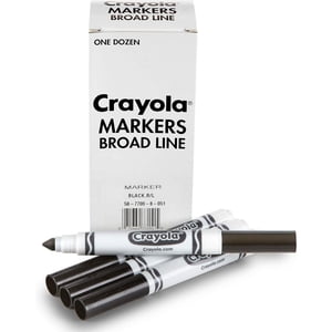 Crayola Broad Line Marqueurs - noir 12ct