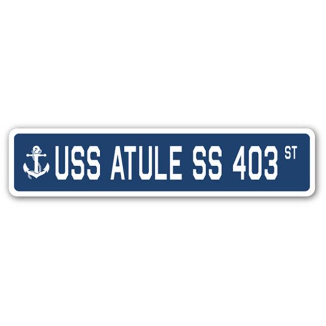SignMission SSN-Atule Ss 403 4 x 18 in. A-16 Street Sign - USS Atule SS 403