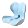 thumbnail image 1 of Esquirla Car Non Slip Pad Back Rest Breathable Butt Support Sitting Ergonomic Cushion Blue Gray, 1 of 8