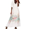 thumbnail image 2 of EQWLJWE Robe pour Femmes Liquidation Mode Robe Décontractée pour Femmes Printemps et Été Col en V Manches Trois-Quarts Robe Imprimée Robes pour Femmes Grande Taille, 2 of 6