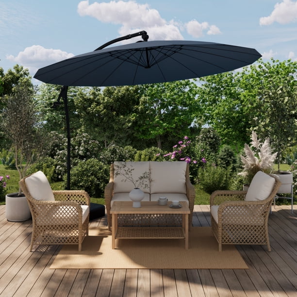 hometrends patio umbrella Domi Outdoor Living - Stay cool HOMETRENDS 10 ft. Round Offset