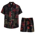 thumbnail image 1 of Men‘s Summer 2-Piece Beach Printed Short Sleeve Shirts & Shorts Pants Sets Note Please Buy One Or Two Sizes Larger, 1 of 3
