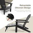 thumbnail image 4 of Gymax Chaise Adirondack de Patio en HDPE Chaise Longue d'Extérieur avec Ottoman Rétractable Noir, 4 of 7