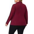 thumbnail image 3 of Agnes Orinda Women's Plus Size Fall Workwear Notched Lapel Button Down Office Blazer 4X Burgundy, 3 of 6