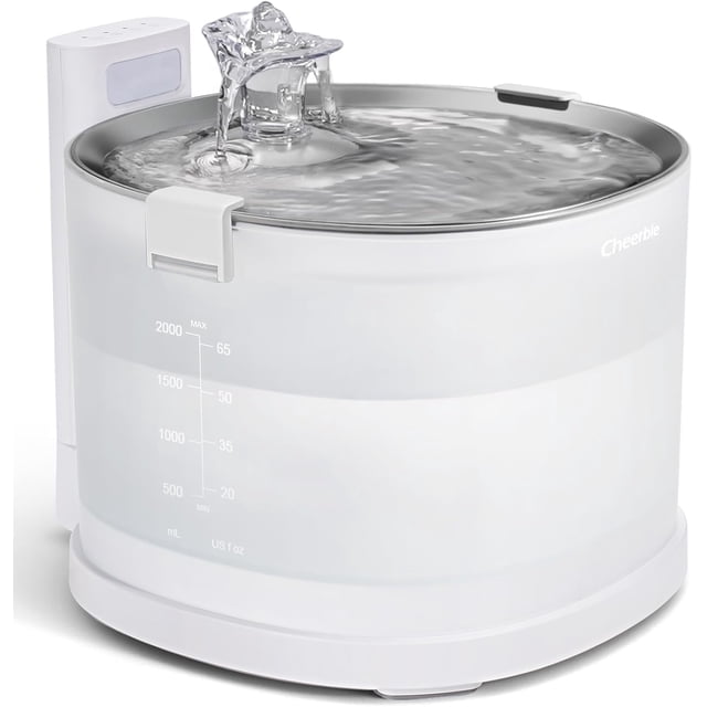 Cheerble Pumpless Cat Water Fountain L/oz E Automatic Cat Water Dispenser for Cats & Dogs MagDrive™ Technology Dual Mode Dispensing No Cleaning Hassle No Electrical Leakage