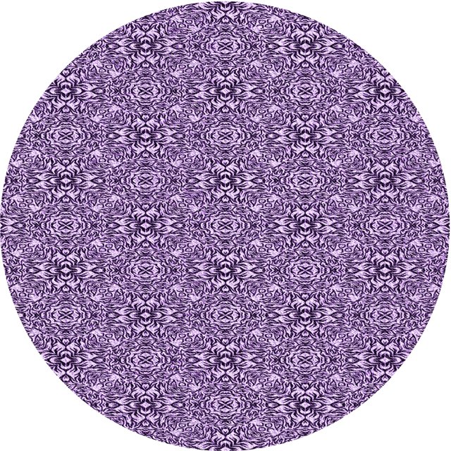 Ahgly Company Tapis Rond Lavable en Machine Intérieur Transitionnel Iris Violet, 6 Pieds Rond