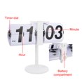 thumbnail image 4 of Flip Desk Clock Retro Digital Mechanical Battery Powered 12 Hours Quiet Automatic Page Turning Clock with Extended Rod for Living Room Office Study Commercial Space, 4 of 7