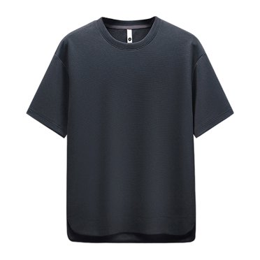 Hiiyo Men's Plus Size Short Sleeve T-Shirt Solid Color Crewneck T Shirt Undershirt Versatile Classic Tshirt