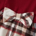 thumbnail image 4 of PatPat Family Matching Solid Ribbed Spliced Plaid Belted Dresses and Long-sleeve Button Up Shirts, 4 of 6