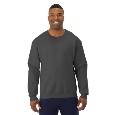 Jerzees Chandail Molletonné Ras du Cou NuBlend Super Sweats pour Hommes, 2X, Noir Chiné