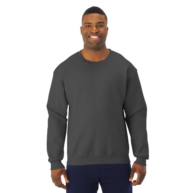 Jerzees Chandail Molletonné Ras du Cou NuBlend Super Sweats pour Hommes, m, Noir Chiné