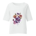 thumbnail image 4 of Blouses pour Femmes, Mode Décontractée Alzheimer Manches 3/4 Imprimé Coton Ample, 4 of 4