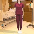 thumbnail image 3 of Tachiuwa Women Uniform Scrub Set Nurse Uniform Durable V Neck Machine Washable Breathable XL, 3 of 5