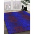 thumbnail image 3 of Ahgly Tapis d'Intérieur Lavable en Machine Carré Transitionnel Bleu Minuit, 6 Pieds Carré, 3 of 7
