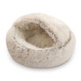 thumbnail image 1 of LSLJS Dog Round Cat Winter Warm Sleeping Bag Long Plush Soft Pet Bed Calming Bed, 1 of 2