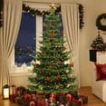 thumbnail image 1 of DEXTRUS 6.5 ft Pre-Lit Artificial Christmas Tree with Crystal Decor, PE ＆ PVC 900 Tips, 500 Lights, Aspen Fir Christmas Tree with Remote Control, Christmas Decor for Home, Office, Green, 1 of 10