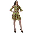 thumbnail image 3 of Moomaya Robe Chemise en Poly-Crêpe pour Femmes, Manches à Volants Imprimées, Tenue Décontractée d'Été, 3 of 4