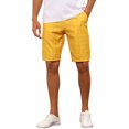thumbnail image 1 of INSPIRE CHIC Men's Shorts Plaid Pattern Straight Fit Comfort Flat Front Checked Shorts 32 Yellow, 1 of 6
