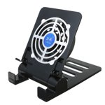 Support de refroidissement pour téléphone portable et tablette pliable avec porte-téléphone réglable à plusieurs niveaux avec ventilateur de refroidissement, faible bruit et grande compatibilité, noir