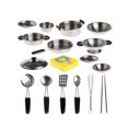 thumbnail image 3 of Dvkptbk 20Pcs Stainless Steel Pots Pans Cookware Miniature Toy Pretend Play Gift For Kid, 3 of 7