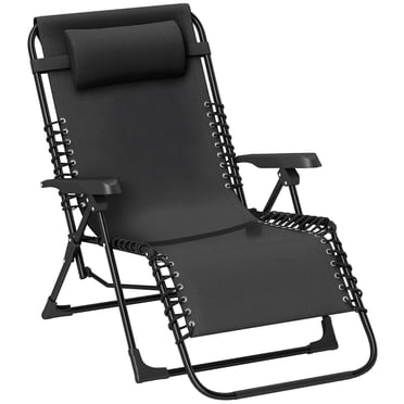 Outsunny Zero Gravity Chair, Folding Lounge Chair Recliner, Black