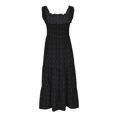 thumbnail image 3 of Birdeem Womens Sleeveless Extra Long Solid Shoulder Strap Dot Tank Top A-Line Hem Layered Dress, 3 of 5