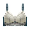 thumbnail image 1 of B91xZ Adjustable Strap Triangle Bra Plus Size Beyond Soft Cotton Unlined Underwire Bra,Green 38C, 1 of 5