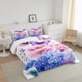 thumbnail image 3 of Ensemble de Literie Simple Papillon Violet pour Filles Enfants, Ensemble de Douillette Papillon de Rêve, Literie Indigo Hortensia, Ensembles de Douillette Rustique Ferme Floral, Couette Intérieure, Fleurs Colorées Teinture sur Nœuds, Courtepointe pour Garçons Ados, 3 of 7