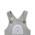 thumbnail image 4 of Xingqing Summer Newborn Baby Girls Boys Rompers 6 Colors Rainbow Printed Strap Sleeveless Button Jumpsuits, 4 of 7