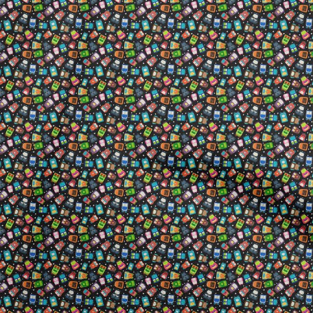 oneOone Rayon Black Fabric Bagpacks Sewing Craft Projects Fabric Prints By Yard 56 Inch Wide