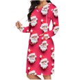 thumbnail image 2 of TIMIFIS Robe Chandail à Capuche pour Femme, Imprimé de Noël, Ample, Manches Longues, Haut Chandail à Capuche, Robe à Capuche avec Poches, 2 of 6