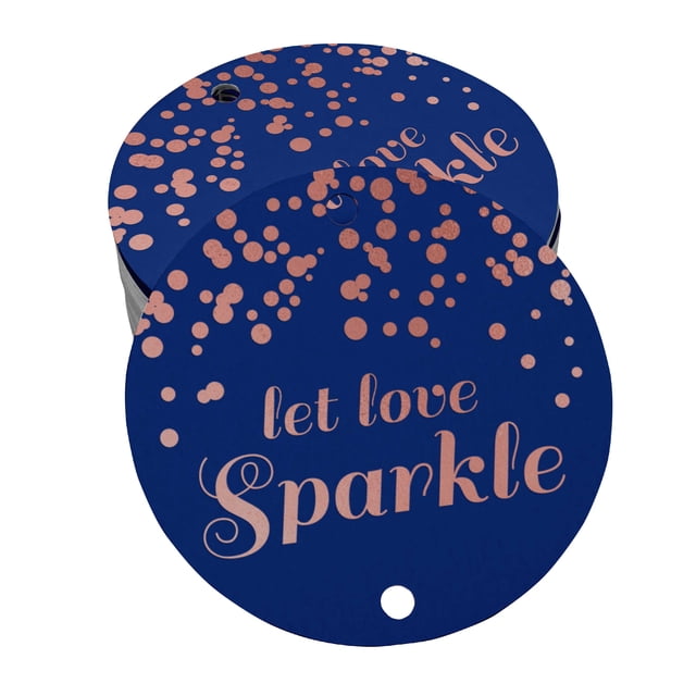 Inkdotpot Real Rose Gold Foil Let Love Sparkle Wedding Tags Favor Hang Paper Tags 100 Pieces