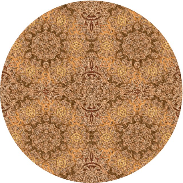 Ahgly Company Tapis Rond Lavable en Machine Intérieur Transitionnel Orange, 3 Pieds Rond