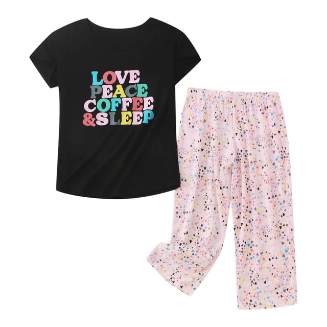 Wijhcboe 2025 Women Cotton Pajamas Set Robes for Women Set Short Sleeve Top Capri Short Sleeve Sleepwear for Women Pants Sleepwear Plus Woman Night Wear Animal Print Pajamas Women Lace Pajama Shorts