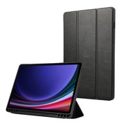Funda For Samsung Galaxy Tab S9 FE Case 10.9" Leather TPU Back Fold Stand Tablet Coque For Galaxy Tab S9 Fe Case with Pen Holder black S9 FE (10.9 inch)