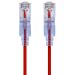 thumbnail image 3 of Monoprice SlimRun - Patch cable - RJ-45 (M) to RJ-45 (M) - 3 ft - UTP - CAT 6a - booted, snagless - red (pack of 5), 3 of 5