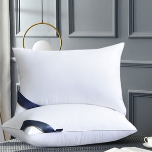 Aqestyerly Feather Velvet Down Pillow Core,Soft Supportive Hotel-Grade Bed Pillow for Back,Side,and Stomach Sleepers,Cotton Cover