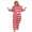 Red Deer, variant on Gupgi Female Deer/ Snowflake Print Long Sleeve Hooded Jumpsuit with Zipper