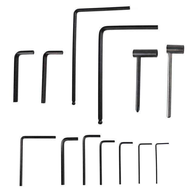 Kit Clé Hex, 13 Pièces Haute Dureté Multi-Tailles Ensemble de Clé à Guitare Finition Brillante pour Réglage de l'Instrument